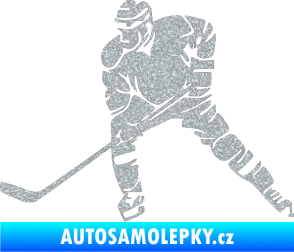 Samolepka Hokejista 026 levá Ultra Metalic stříbrná metalíza