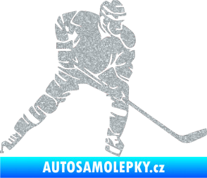 Samolepka Hokejista 026 pravá Ultra Metalic stříbrná metalíza