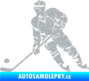 Samolepka Hokejista 027 levá Ultra Metalic stříbrná metalíza
