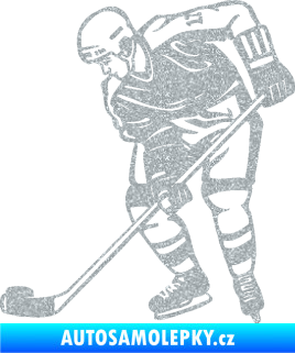 Samolepka Hokejista 029 levá Ultra Metalic stříbrná metalíza