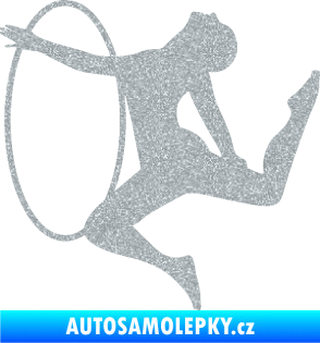 Samolepka Hula Hop 002 levá gymnastka s obručí Ultra Metalic stříbrná metalíza