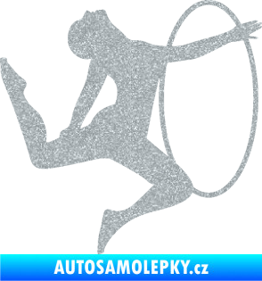 Samolepka Hula Hop 002 pravá gymnastka s obručí Ultra Metalic stříbrná metalíza