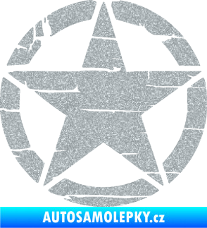 Samolepka Hvězda army 008 narušená Ultra Metalic stříbrná metalíza