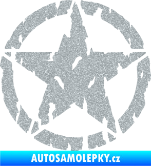 Samolepka Hvězda Army 010 potrhaná Ultra Metalic stříbrná metalíza