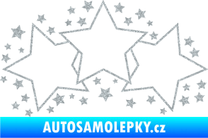 Samolepka Hvězdy a hvězdičky dekor Ultra Metalic stříbrná metalíza