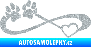 Samolepka Infinity 003 pravá srdce a tlapky Ultra Metalic stříbrná metalíza