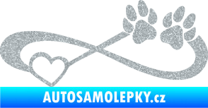 Samolepka Infinity 003 levá srdce a tlapky Ultra Metalic stříbrná metalíza