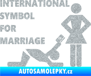 Samolepka International symbol for marriage Ultra Metalic stříbrná metalíza