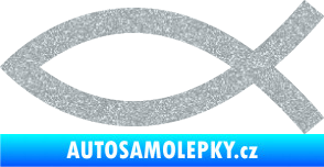 Samolepka Jesus rybička 002 křesťanský symbol Ultra Metalic stříbrná metalíza