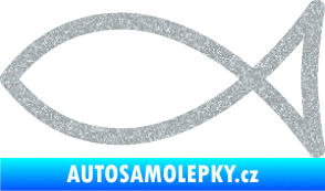 Samolepka Jesus rybička 006 křesťanský symbol Ultra Metalic stříbrná metalíza