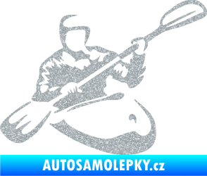 Samolepka Kajakář 004 pravá Ultra Metalic stříbrná metalíza