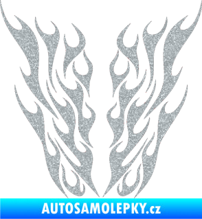 Samolepka Kapota 012 plameny Ultra Metalic stříbrná metalíza