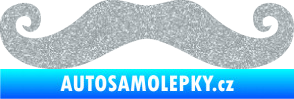 Samolepka Knír 001 movember, moustache styl Ultra Metalic stříbrná metalíza
