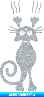 Samolepka Kočka 023 levá s drápanci Ultra Metalic stříbrná metalíza