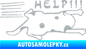 Samolepka Kočka Help samolepka na bok  Ultra Metalic stříbrná metalíza