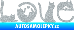 Samolepka Kočky love Ultra Metalic stříbrná metalíza