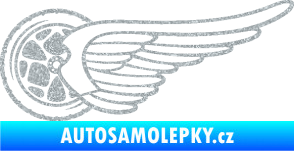 Samolepka Kolo s křídlem levá Ultra Metalic stříbrná metalíza