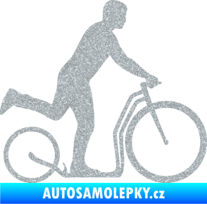 Samolepka Koloběžka 001 pravá jízda  Ultra Metalic stříbrná metalíza