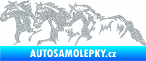 Samolepka Koníci 004 levá stádo Ultra Metalic stříbrná metalíza