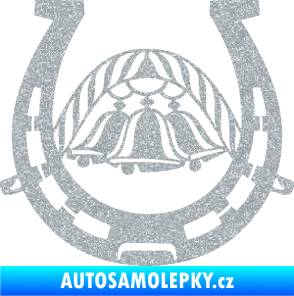 Samolepka Koňská podkova 005 se zvonečky Ultra Metalic stříbrná metalíza