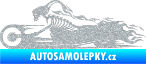 Samolepka Kostra na motorce s plameny levá Ultra Metalic stříbrná metalíza
