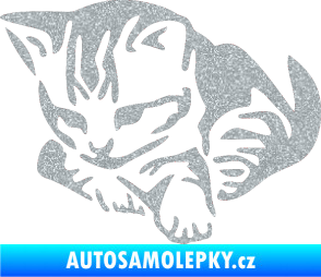 Samolepka Koťátko 003 levá Ultra Metalic stříbrná metalíza