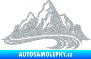 Samolepka Krajina hory 008 pravá Ultra Metalic stříbrná metalíza
