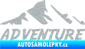 Samolepka Krajina hory 040 turistika, nápis Adventure Ultra Metalic stříbrná metalíza