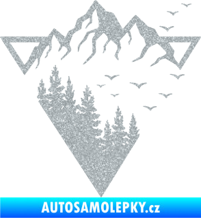 Samolepka Krajina hory 042 pravá magický trojúhelník Ultra Metalic stříbrná metalíza