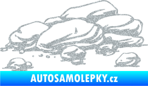 Samolepka Krajina kameny 001 Ultra Metalic stříbrná metalíza