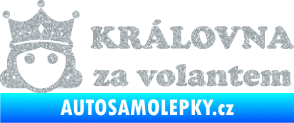 Samolepka Královna za volantem nápis Ultra Metalic stříbrná metalíza