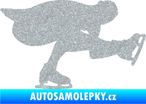 Samolepka Krasobruslení 007 pravá krasobruslařka Ultra Metalic stříbrná metalíza