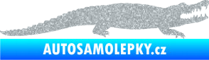 Samolepka Krokodýl 002 pravá Ultra Metalic stříbrná metalíza