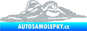 Samolepka Krokodýl 003 levá hlava na hladině Ultra Metalic stříbrná metalíza