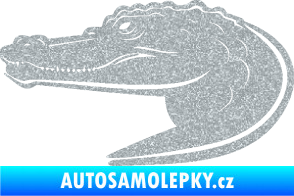 Samolepka Krokodýl 004 levá Ultra Metalic stříbrná metalíza