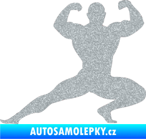 Samolepka Kulturista 015 levá Ultra Metalic stříbrná metalíza