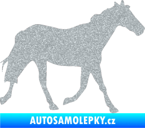 Samolepka Kůň 012 pravá Ultra Metalic stříbrná metalíza