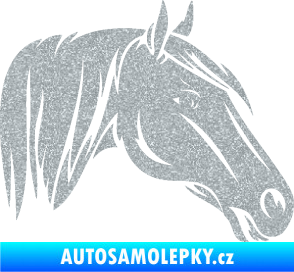 Samolepka Kůň 065 pravá hlava s hřívou Ultra Metalic stříbrná metalíza