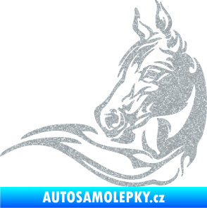 Samolepka Kůň 085 levá Ultra Metalic stříbrná metalíza