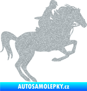 Samolepka Kůň 091 pravá skok Ultra Metalic stříbrná metalíza