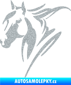 Samolepka Kůň 097 levá Ultra Metalic stříbrná metalíza