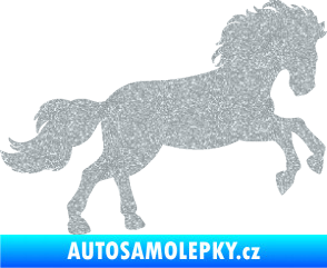 Samolepka Kůň 098 pravá běh Ultra Metalic stříbrná metalíza