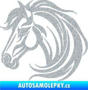 Samolepka Kůň 103 levá hlava Ultra Metalic stříbrná metalíza
