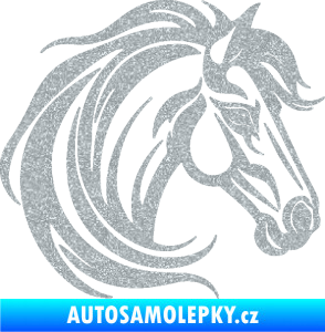 Samolepka Kůň 103 pravá hlava Ultra Metalic stříbrná metalíza