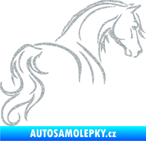 Samolepka Kůň 104 pravá Ultra Metalic stříbrná metalíza