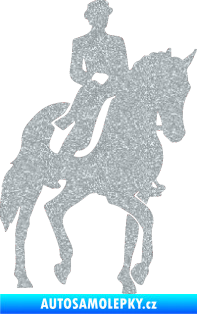 Samolepka Kůň drezura pravá Ultra Metalic stříbrná metalíza