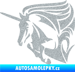 Samolepka Kůň jednorožec 001 levá Ultra Metalic stříbrná metalíza