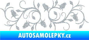 Samolepka Květina dekor 010 pravá růžičky Ultra Metalic stříbrná metalíza