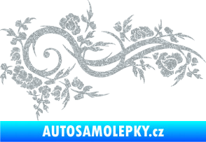 Samolepka Květina dekor 013 pravá Ultra Metalic stříbrná metalíza