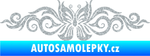 Samolepka Květina dekor 017 motýl Ultra Metalic stříbrná metalíza